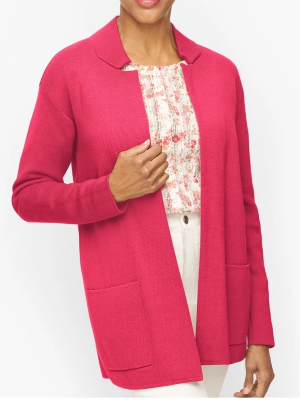 Talbots Notch Collar Sweater Jacket 2X